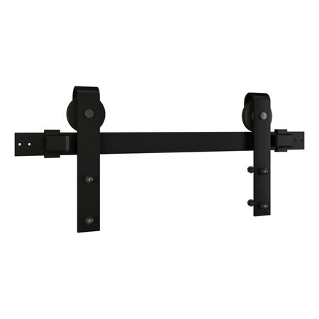 National Hardware Designer Matte Black Steel Barn Door Hanger Kit 1 pc N700-005